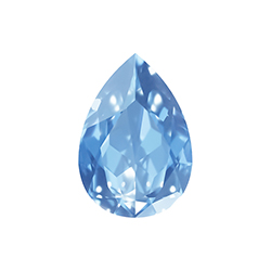 Aurora Crystal Point Back Fancy Stone Foiled - Pearshape Drop 25x18MM LT SAPPHIRE #7002
