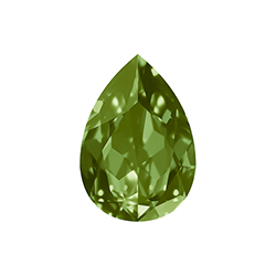 Aurora Crystal Point Back Fancy Stone Foiled - Pearshape Drop 25x18MM OLIVINE #9032