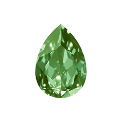Aurora Crystal Point Back Fancy Stone Foiled - Pearshape Drop 25x18MM PERIDOT #9013