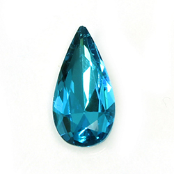 Aurora Crystal Point Back Fancy Stone Foiled - Teardrop 18x9MM DARK AQUAMARINE #8022