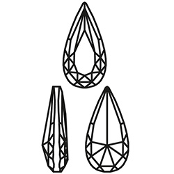 Aurora Crystal Point Back Fancy Stone Foiled - Teardrop 18x9MM PADPARADSCHA #4031
