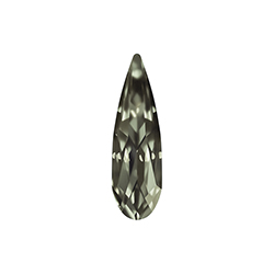 Aurora Crystal Point Back Fancy Stone Foiled - Raindrop 15x4MM BLACK DIAMOND #1021