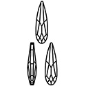 Aurora Crystal Point Back Fancy Stone Foiled - Raindrop 15x4MM LIGHT PADPARADSCHA #5003