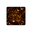 Aurora Crystal Point Back Fancy Stone Foiled - Square Princess Cut 12x12MM SMOKE TOPAZ #3052