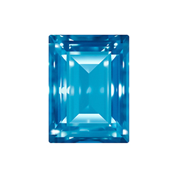 Aurora Crystal Point Back Fancy Stone Foiled - Baguette Step Cut 14x10MM DARK AQUAMARINE #8022