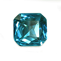 Aurora Crystal Point Back Fancy Stone Foiled - Square Octagon 23x23MM DARK AQUAMARINE #8022