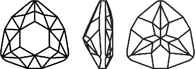 Aurora Crystal Point Back Fancy Stone Foiled - Trilliant 17MM CRYSTAL AB #0001AB