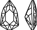 Aurora Crystal Point Back Fancy Stone Foiled - Slim Trilliant 14x9MM CRYSTAL #0001