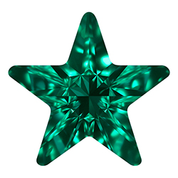 Aurora Crystal Point Back Fancy Stone Foiled - Star 10MM EMERALD #9021


