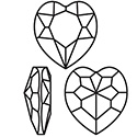 Aurora Crystal Point Back Fancy Stone Foiled - Heart 27MM HYACINTH #4701