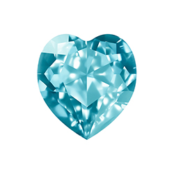 Aurora Crystal Point Back Fancy Stone Foiled - Heart 08.8x8MM AQUAMARINE #8002