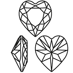 Aurora Crystal Point Back Fancy Stone Foiled - Heart 15.5x14MM HYACINTH #4001