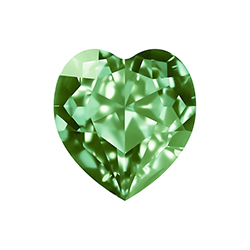 Aurora Crystal Point Back Fancy Stone Foiled - Heart 11x10MM PERIDOT #9013
