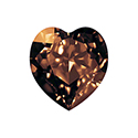 Aurora Crystal Point Back Fancy Stone Foiled - Heart 11x10MM SMOKED TOPAZ #3052