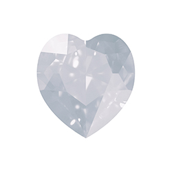 Aurora Crystal Point Back Fancy Stone Foiled - Heart 11x10MM WHITE OPAL #0203