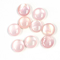 Shell Flat Back Cabochon - Round 09MM PINK MUSSEL