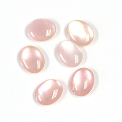 Shell Flat Back Cabochon - Oval 10x8MM PINK MUSSEL Shell