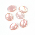 Shell Flat Back Cabochon - Oval 10x8MM PINK MUSSEL Shell