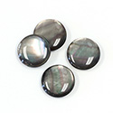 Shell Flat Back Cabochon - Round 14MM BLACK TAHITI PEARL