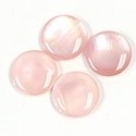 Shell Flat Back Cabochon - Round 15MM PINK MUSSEL