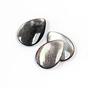 Shell Flat Back Cabochon - Pear 18x13MM BLACK TAHITI PEARL