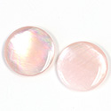 Shell Flat Back Cabochon - Round 20MM PINK MUSSEL