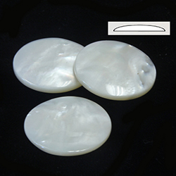 Shell Flat Back Cabochon - Round 22MM WHITE MOP