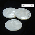 Shell Flat Back Cabochon - Round 22MM WHITE MOP
