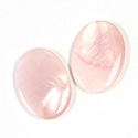 Shell Flat Back Cabochon - Oval 25x18MM PINK MUSSEL Shell