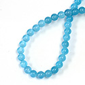 Gemstone Bead - Smooth Round 1.2MM Diameter Hole 06MM QUARTZ DYED AQUA