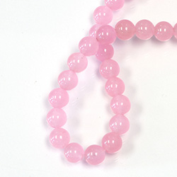 Gemstone Bead - Smooth Round 1.2MM Diameter Hole 08MM QUARTZ DYED PINK