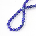 Gemstone Bead - Smooth Round 1.5MM Diameter Hole 06MM DYED BLUE AGATE