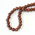 Man-made Bead - Smooth Round 2.5MM Diameter Hole 08MM BROWN GOLDSTONE