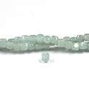 Gemstone Bead - Smooth Cube 2.5MM Diameter Hole 06x6MM GREEN AVENTURINE