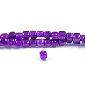 Gemstone Bead - Smooth Cube 2.5MM Diameter Hole 06x6MM QUARTZ DYED AMETHYST