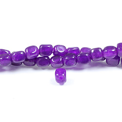 Gemstone Bead - Smooth Nugget 2.5MM Diameter Hole 06x8MM QUARTZ DYED AMETHYST