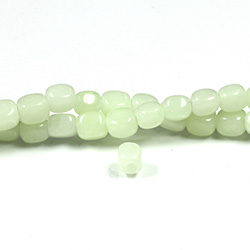 Gemstone Bead - Smooth Nugget 2.5MM Diameter Hole 06x8MM QUARTZ DYED LT GREEN