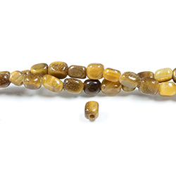 Gemstone Bead - Smooth Nugget 2.5MM Diameter Hole 06x8MM BROWN TIGEREYE