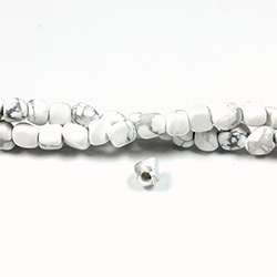 Gemstone Bead - Smooth Nugget 2.5MM Diameter Hole 06x8MM WHITE HOWLITE