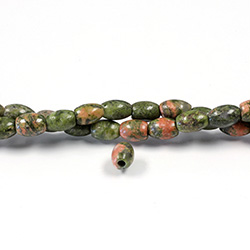 Gemstone Bead - Smooth Rice 2.5MM Diameter Hole 06x8MM EPIDOTE