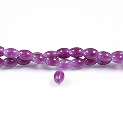 Gemstone Bead - Smooth Rice 2.5MM Diameter Hole 06x8MM QUARTZ DYED AMETHYST