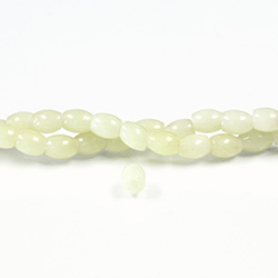 Gemstone Bead - Smooth Rice 2.5MM Diameter Hole 06x8MM QUARTZ DYED LEMON