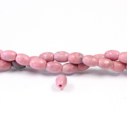 Gemstone Bead - Smooth Rice 2.5MM Diameter Hole 06x8MM RHODONITE