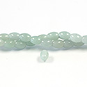 Gemstone Bead - Smooth Rice 2.5MM Diameter Hole 07x9MM LT GREEN AVENTURINE