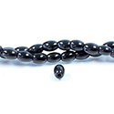 Gemstone Bead - Smooth Rice 2.5MM Diameter Hole 07x9MM BLACK ONYX