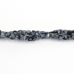 Gemstone Bead - Cube Smooth 04x4MM SNOWFLAKE OBSIDIAN