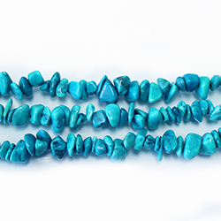 Gemstone Bead - Chip Baroque HOWLITE CHINESE TURQUOISE on 32 inch strands