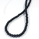 Gemstone Bead - Smooth Round 04MM LAVA ROCK BLACK