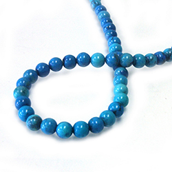 Gemstone Bead - Smooth Round 06MM HOWLITE DYED CHINESE TURQ