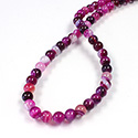 Gemstone Bead - Smooth Round 06MM AGATE DYED FUCHSIA